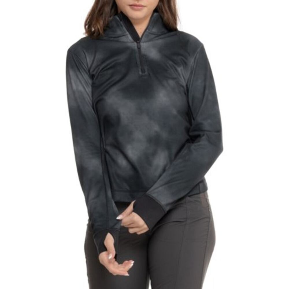 Smartwool Women's Active Uptempo 1/4 Zip Fitness Top Black Cloud Large